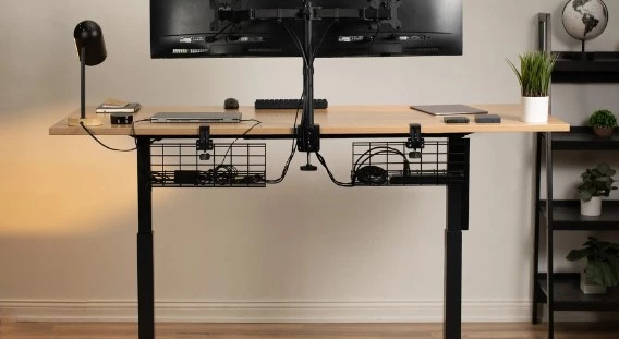 Use Desk with Cord Management Feature