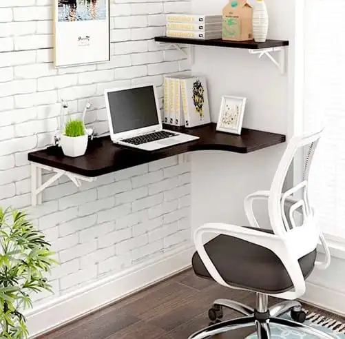 Wall-Mounted L-shaped Desk Ideas