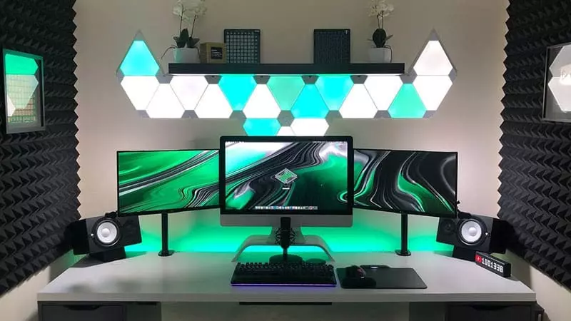 Gaming Setup with Acoustic Panels