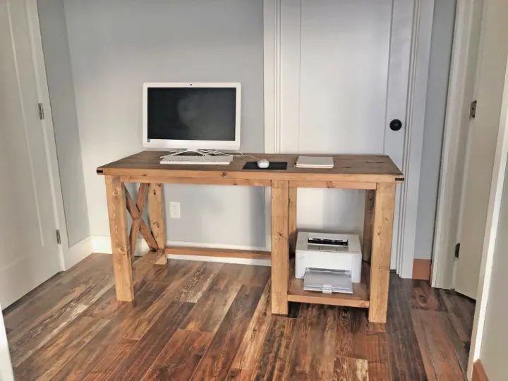 Rustic Wooden X Computer Desk Ideas