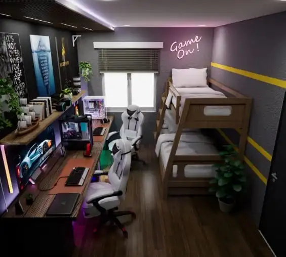 Gaming Desk Setup Idea for Two