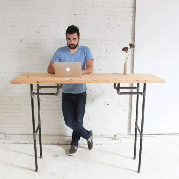 Industrial-style standing desk