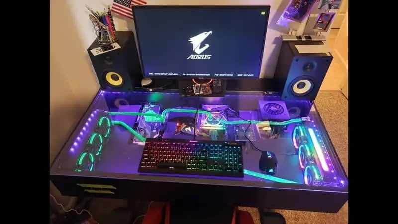 Ultimate Water-Cooled Gaming Desk PC