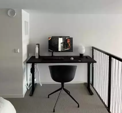 All Black Home Office Desk Setup