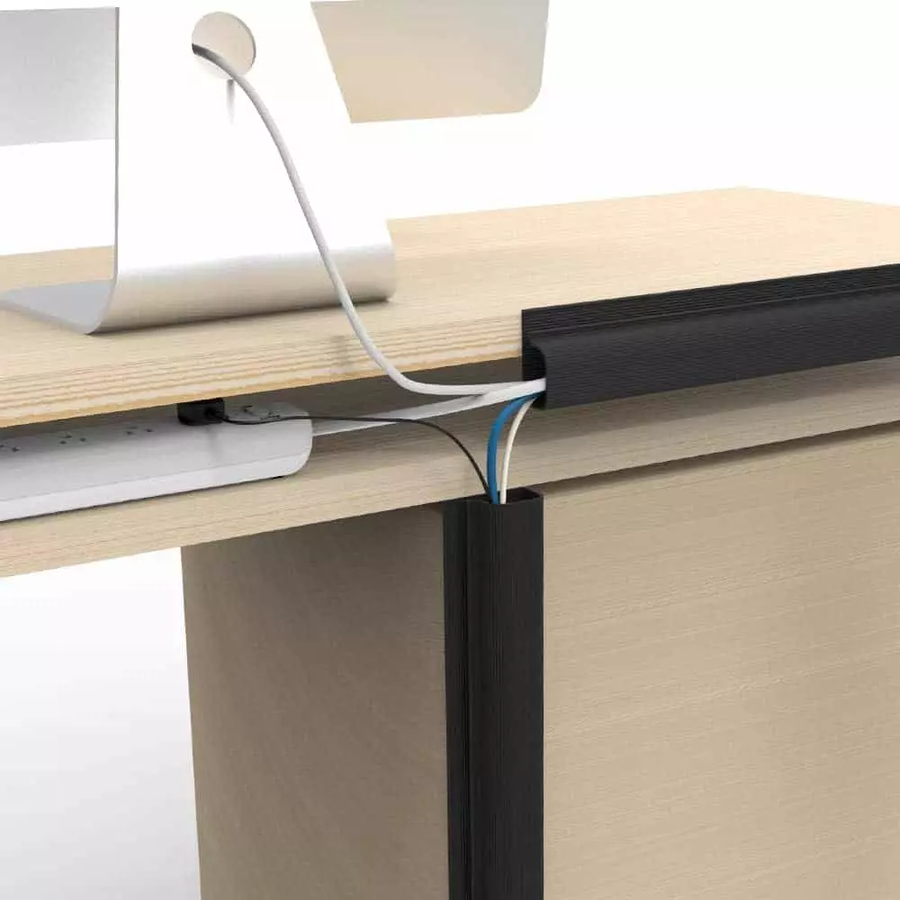 How to hide wires on glass desk with cable raceway