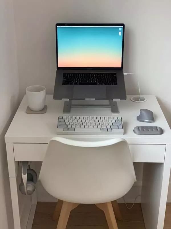 Minimalist WFH Desk with Laptop