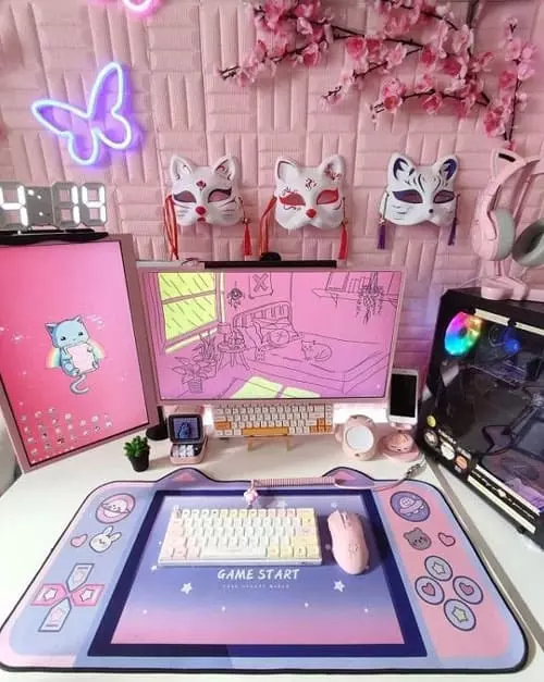 Pink Setup With Extra-Large Mousepad